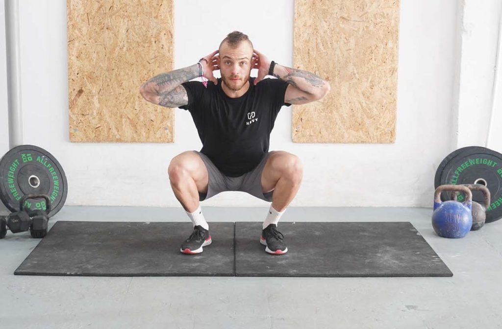 man frog jump leg workouts